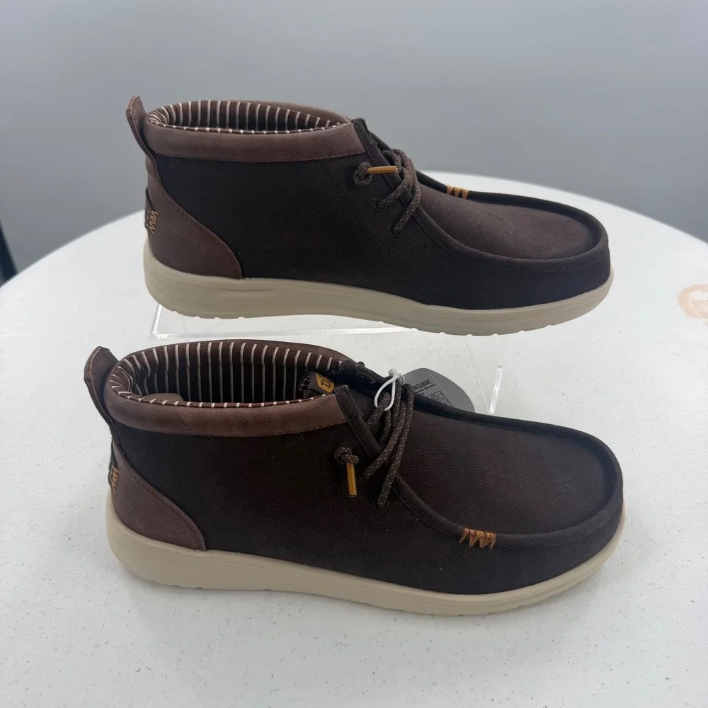 Hey Dude Wally Mid Gripr Classic Mole Brown Mens Shoes 42051-2IV Size 10